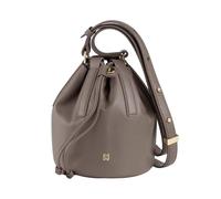 DUDU Piccola Borsa a Secchiello da Donna in Vera Pelle con Tracolla Regolabile e Chiusura a Coulisse - Borsa a Tracolla Elegante e Compatta con Cordoncino, Perfetta per l'Uso Quotidiano Taupe
