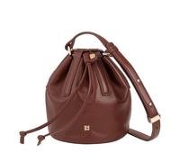 DUDU Piccola Borsa a Secchiello da Donna in Vera Pelle con Tracolla Regolabile e Chiusura a Coulisse - Borsa a Tracolla Elegante e Compatta con Cordoncino, Perfetta per l'Uso Quotidiano Cioccolato