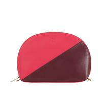 DUDU Pochette Porta Trucchi Make Up in Pelle Da Viaggio Da Borsa con Cerniera Multicolore Lampone