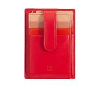 DUDU Porta Carte di Credito in Pelle Multicolore Sottile Slim Uomo Donna con 9 Slot e Chiusura di Sicurezza Rosso fiamma