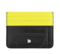DUDU Porta Carte di Credito in Pelle Stampata, Portacarte Sottile Compatto e Tascabile - Leggero, Elegante e Funzionale, Perfetto per Tasca o Borsa Black_bright yellow