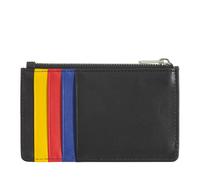 DUDU Porta Carte di Credito Uomo Donna in Pelle, Portafoglio Sottile Piccolo, 4 Porta Tessere Portacarte, con Chiusura a Cerniera Nero