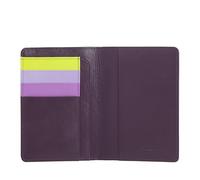 DUDU Porta passaporto pelle e carte di credito RFID multicolore Deep purple