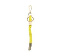 DUDU Portachiavi in Pelle Minimalista, Portachiavi per Uomo Donna con Moschettone e Anello, Design Minimal Compatto Leggero Citrus yellow