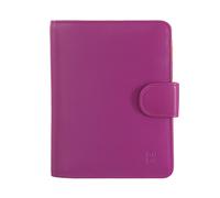 DUDU Portafoglio da Donna in Pelle Morbida Colorato Blocco RFID con Portamonete Zip e Porta Carte di Credito Fucsia