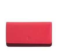 DUDU Portafoglio donna grande in pelle morbida multicolore RFID a bustina Lampone
