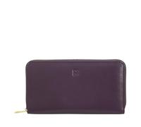 DUDU Portafoglio donna grande RFID di vera pelle colorato zip around Deep purple