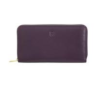 DUDU Portafoglio donna grande RFID di vera pelle colorato zip around Deep purple