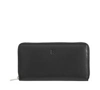 DUDU Portafoglio donna grande RFID di vera pelle colorato zip around Nero