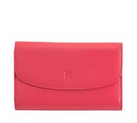 DUDU Portafoglio Donna in Pelle Morbida Colorata, Borsello con Portamonete a Cerniera, 12 Porta Carte Tessere, Multicolore Lampone