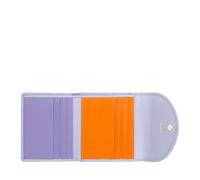 DUDU Portafoglio Donna in Pelle Vera Morbida Piccolo, Tasche Portacarte, Porta Banconote, Cerniera Posteriore per Monete, Portafogli RFID con Chiusura a Bottone Colorato Provence lilac