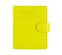 DUDU Portafoglio Donna in Pelle Vera Piccolo Portacarte in Pelle RFID con Cerniera Portamonete Banconote, Chiusura Esterna Lime