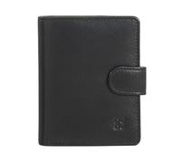 DUDU Portafoglio Donna in Pelle Vera Piccolo Portacarte in Pelle RFID con Cerniera Portamonete Banconote, Chiusura Esterna Black pop