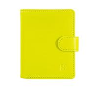 DUDU Portafoglio Donna in Pelle Vera Piccolo Portacarte in Pelle RFID con Cerniera Portamonete Banconote, Chiusura Esterna Lime