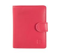 DUDU Portafoglio Donna in Pelle Vera Piccolo Portacarte in Pelle RFID con Cerniera Portamonete Banconote, Chiusura Esterna Lampone