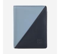 DUDU Portafoglio Donna Piccolo di Pelle Colorata Porta Carte e Tessere con Portamonete Zip e Bottone Navy