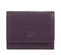 DUDU Portafoglio Donna Piccolo in Pelle RFID con Portamonete a Clic Clac Compatto 6 Porta Carte Tessere Deep purple