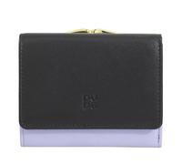 DUDU Portafoglio Donna Piccolo in Pelle RFID con Portamonete a Clic Clac Compatto 6 Porta Carte Tessere Black_lavender