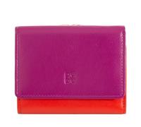 DUDU Portafoglio Donna Piccolo in Pelle RFID con Portamonete a Clic Clac Compatto 6 Porta Carte Tessere Fucsia