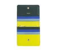 DUDU Portafoglio Donna Piccolo in Pelle Schermato RFID Colorato Ultra Compatto con Zip Interna e 8 Porta Carte Tessere Mangrove