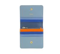 DUDU Portafoglio Donna Piccolo in Pelle Schermato RFID Colorato Ultra Compatto con Zip Interna e 8 Porta Carte Tessere Denim blue