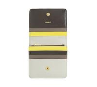 DUDU Portafoglio Donna Piccolo in Pelle Schermato RFID Colorato Ultra Compatto con Zip Interna e 8 Porta Carte Tessere Coffee brown