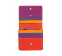 DUDU Portafoglio Donna Piccolo in Pelle Schermato RFID Colorato Ultra Compatto con Zip Interna e 8 Porta Carte Tessere Fucsia