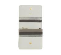 DUDU Portafoglio Donna Piccolo in Pelle Schermato RFID Colorato Ultra Compatto con Zip Interna e 8 Porta Carte Tessere Grigio perla