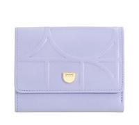 DUDU Portafoglio Donna Piccolo RFID in Vera Pelle Stampata, Portafogli con Tasca a Cerniera - Elegante, Compatto da Borsetta, Perfetto per Carte e Monete Lilac_orange