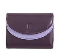 DUDU Portafoglio Donna Vera Pelle RFID con Portamonete, Portafogli Colorato a Doppia Patta Porta Carte di Credito Porta Banconote Deep purple