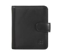 DUDU Portafoglio Piccolo Donna in Pelle con Portamonete a Cerniera, Portafoglio Compatto da Borsetta con Chiusura a Bottone, Porta Banconote, Porta Carte e Protezione RFID Nero rosa