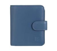 DUDU Portafoglio Piccolo Donna in Pelle con Portamonete a Cerniera, Portafoglio Compatto da Borsetta con Chiusura a Bottone, Porta Banconote, Porta Carte e Protezione RFID Denim blue