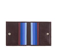 DUDU Portafoglio RFID di pelle multicolore porta carte e monete Burgundy scuro