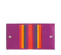 DUDU Portafoglio RFID di pelle multicolore porta carte e monete Fucsia