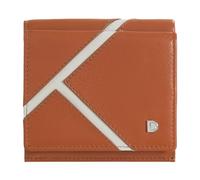 DUDU Portafoglio Unisex in Vera Pelle - Bifold con Chiusura a Bottone e Portamonete Esterno - Design Ispirato ai Tornei Campi da Tennis Cannella