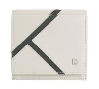 DUDU Portafoglio Unisex in Vera Pelle - Bifold con Chiusura a Bottone e Portamonete Esterno - Design Ispirato ai Tornei Campi da Tennis Perla