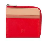 DUDU Portafoglio Uomo in Pelle con Cerniera, Portafogli Donna Piccolo Compatto, Zip Esterna, Porta Monete e Carte Tessere Rosso fiamma