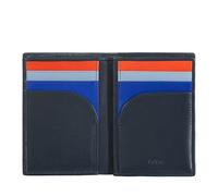 DUDU Portafoglio Uomo RFID Blocking in Pelle, Portafoglio Piccolo Tascabile Bifold con Finestra ID, 9 Porta Carte di Credito, Porta Banconote Navy