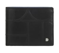 DUDU Portafoglio da Uomo RFID in Pelle Stampata Classico con Portamonete - Elegante, Compatto, con Scomparti per Carte e Banconote Black_pastel blue