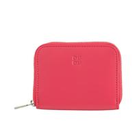 DUDU Portamonete Uomo Donna Piccolo Tascabile in Pelle Colorata con Cerniera, Tasche Porta Tessere, Portafoglio Compatto Lampone