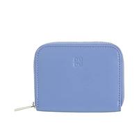 DUDU Portamonete Uomo Donna Piccolo Tascabile in Pelle Colorata con Cerniera, Tasche Porta Tessere, Portafoglio Compatto Blu pastello