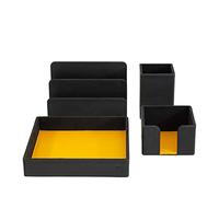 DUDU Set da Scrivania in Pelle per Ufficio 4 pz con Svuotatasche Porta Penne Por