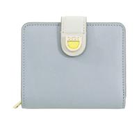 DuDu Skyline Portafoglio Protezione RFID Vera Pelle 11 cm blu