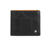 DUDU Portafoglio Piccolo da Uomo RFID in Pelle Stampata, Portafogli Porta Carte Tessere con Patta Interna, Senza Portamonete, Tasca con Retina Black_orange
