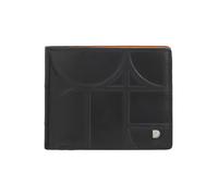 DUDU Portafoglio da Uomo RFID in Pelle Stampata Classico con Portamonete - Elegante, Compatto, con Scomparti per Carte e Banconote Black_orange