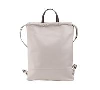 DUDU Zaino a Sacca in Pelle da Donna Sportivo di Moda Borsa Sacchetto con Coulisse e Spallacci Sottili in Pelle Perla