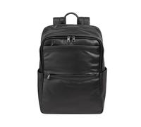 DUDU Zaino in Pelle Uomo Donna Porta PC fino a 15,6” MacBook 16 Pollici, Zaino da Viaggio 20 Litri, Zaino Ufficio Lavoro Multicomparto Elegante Nero