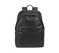 DUDU Zaino in Pelle Uomo Donna Porta PC fino a 15,6” MacBook 16 Pollici, Zaino da Viaggio 20 Litri, Zaino Ufficio Lavoro dal Design Essenziale Elegante Nero