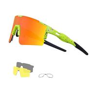DUDUKING Occhiali da Sole Ciclismo Occhiali MTB Sportivi per Uomo e Donna con 3 Lenti Colorati Anti-UV Antivento Aviatore Specchio per Ciclismo Guida Pesca Running Golf Bici Moto