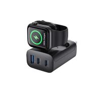 Dudùu - Alimentatore 4-in-1 43W Veloce con Supporto Pieghevole - Caricatore USB Multiplo con Ricarica senza fili per Smartwatch, Smartphone e Auricolari, Stazione di Ricarica Compatta da Viaggio